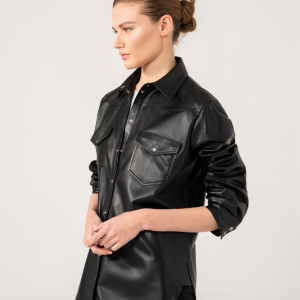 Sophia Women Leather Shirt